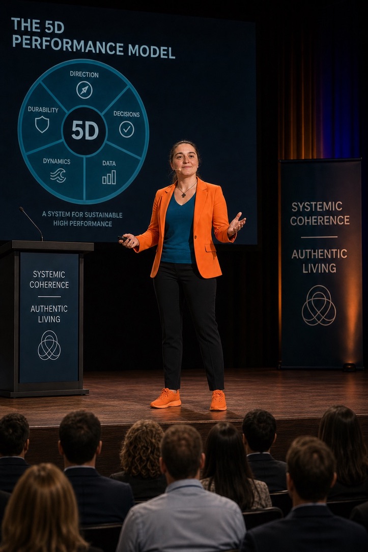 Oana Garcia speaking at a professional event